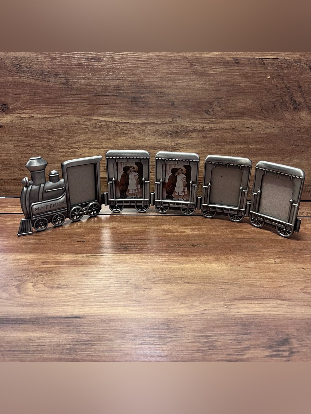 Train Photo Frame - 6 pc. Pewter Frame